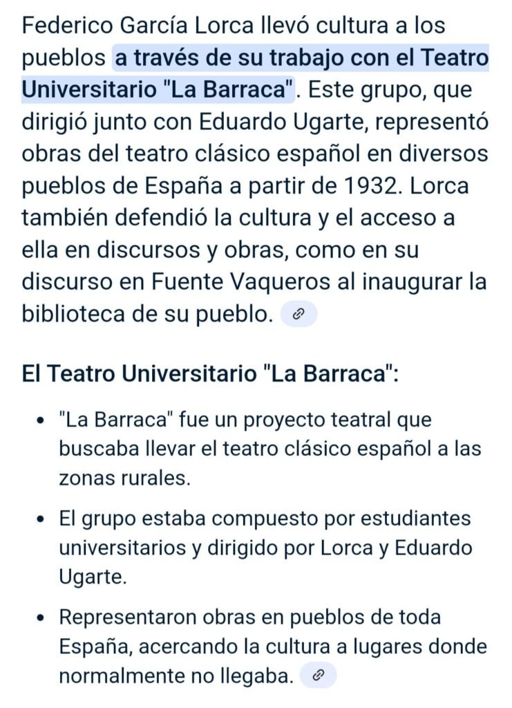 información sobre la barraca